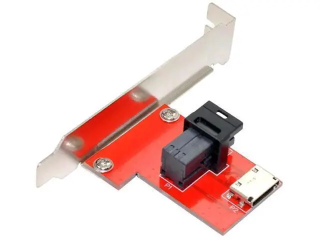 Alt view image 4 of 7 - PCIe 4.0 Mini SAS HD SFF-8643 to OCuLink SFF-8611/SFF-8612 Female PCBA Adapter Card with Full Height Bracket