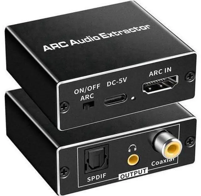 Main image of HDMI ARC Audio Extractor Adapter, 192KHz ARC Audio Return Channel Converter, Extract TV ARC Sound to Toslink Optical + Coaxial + 3.5mm Analog Stereo Output