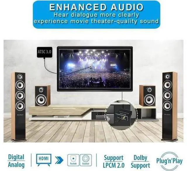 Alt view image 4 of 7 - HDMI ARC Audio Extractor Adapter, 192KHz ARC Audio Return Channel Converter, Extract TV ARC Sound to Toslink Optical + Coaxial + 3.5mm Analog Stereo Output