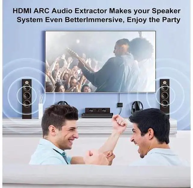 Alt view image 5 of 7 - HDMI ARC Audio Extractor Adapter, 192KHz ARC Audio Return Channel Converter, Extract TV ARC Sound to Toslink Optical + Coaxial + 3.5mm Analog Stereo Output