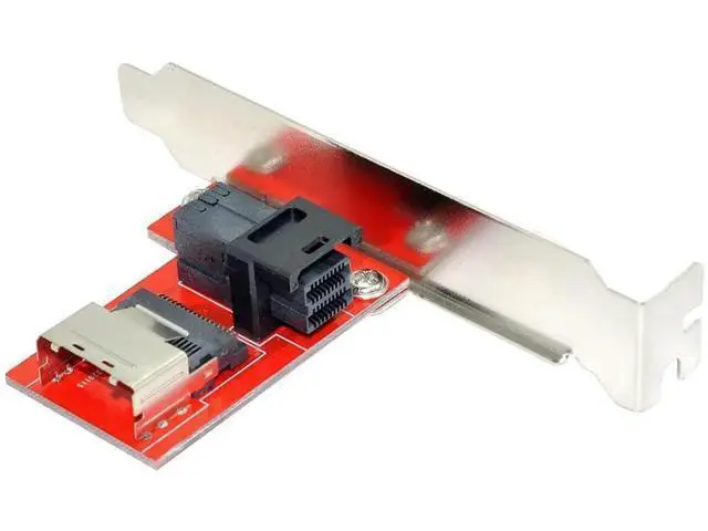 Alt view image 7 of 7 - PCIe 4.0 Mini SAS SFF-8087 to SFF-8643 HD SAS PCBA Adapter Card with PCI Mount Bracket