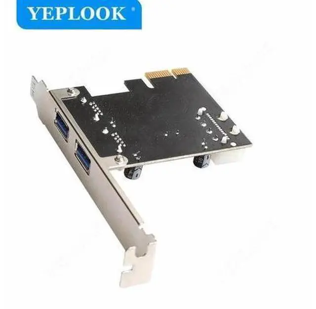 Alt view image 2 of 6 - PCIe 1X to 2-Port USB3.0 Expansion Card with IDE 4Pin Power Port, 5Gbps High Speed PCI Express Riser Adapter Built-in NEC720200 Controller Chip