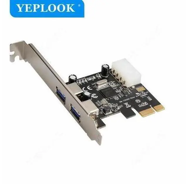 Alt view image 5 of 6 - PCIe 1X to 2-Port USB3.0 Expansion Card with IDE 4Pin Power Port, 5Gbps High Speed PCI Express Riser Adapter Built-in NEC720200 Controller Chip