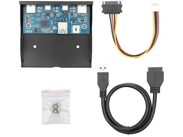 Alt view image 3 of 7 - 4-Port USB-C & USB 3.0 Hub Cable, Front Panel 20Pin to Motherboard Connector for 3.5" Floppy Bay