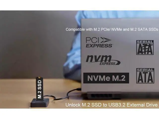 Alt view image 6 of 7 - USB-C M.2 SSD Enclosure, Supports NVMe M-Key & SATA B+M-Key, Fits 2230/2242/2260/2280/22110