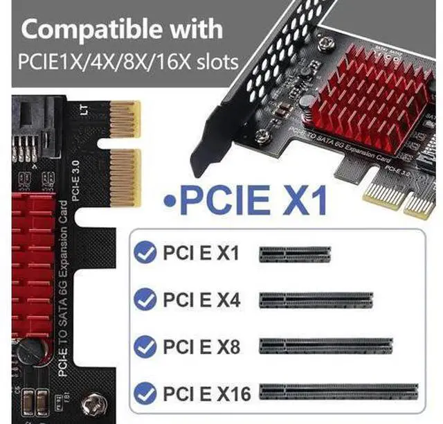 Alt view image 4 of 6 - 2 Ports PCIe SATA 3.0 Expansion Card 6Gbps with JMB582 JMicron Chip
