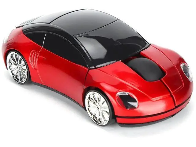 Main image of 2.4G Wireless Cute Car Shape Optical Mouse with USB Receiver, 1600DPI LED Light Wireless Mice for PC Laptop Tablet, Red