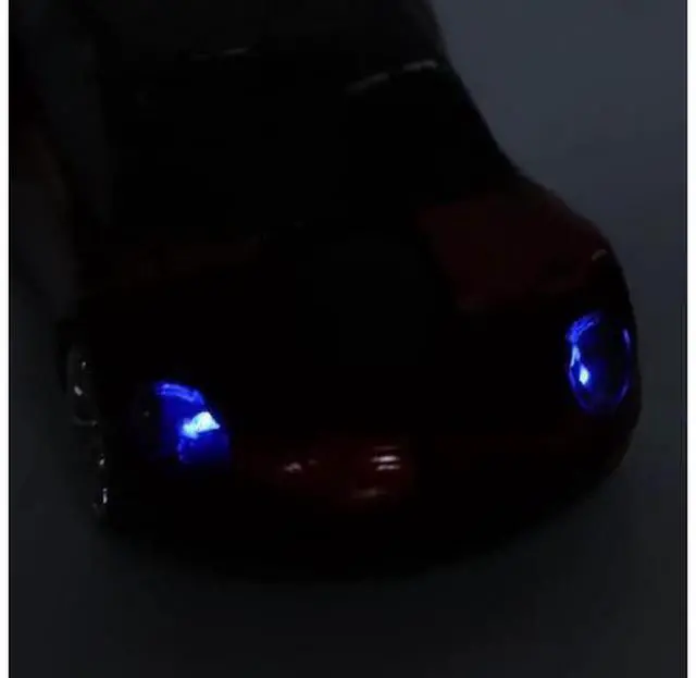 Alt view image 4 of 7 - 2.4G Wireless Cute Car Shape Optical Mouse with USB Receiver, 1600DPI LED Light Wireless Mice for PC Laptop Tablet, Red