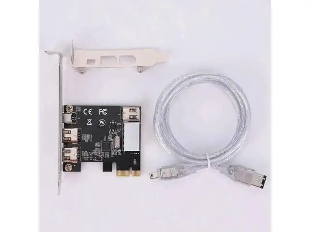 Alt view image 4 of 4 - PCI-E 1X to 16X 1394 Firewire Video Capture Card, 3-Port DV Capture Card with 6Pin to 4Pin Cable, Driver-Free for Desktop PC