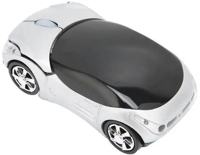 Main image of 2.4GHz Wireless Cool Sport Car Shape Optical Mouse, Mini Sports Car Gaming Mice Compatible with Win98 Win7 Linux PC Laptop Computer, Silver