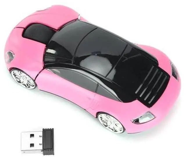 Alt view image 2 of 7 - 2.4GHz Wireless 3D Sport Car Shape Gaming Mouse with USB Receiver, Cute Stylish Car Wireless Mice for PC Laptop Desktop, Pink