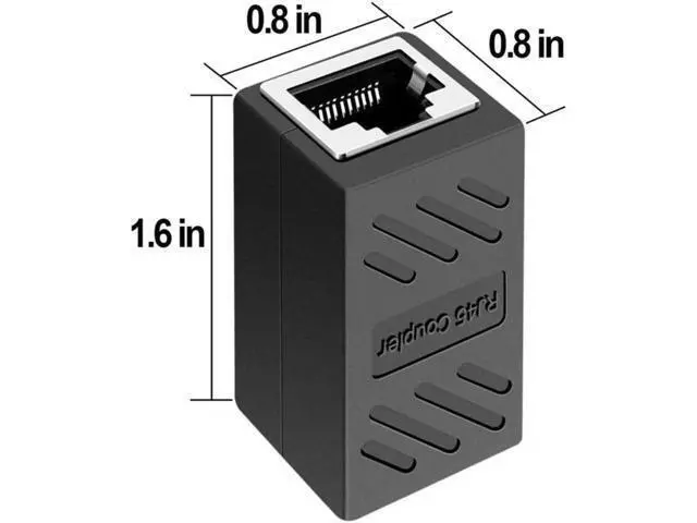 Alt view image 3 of 3 - 10 Pack Black Inline RJ45 Female to Female Ethernet Coupler, Cat7/Cat6/Cat5e Universal 8P8C LAN Cable Extension Connector Adapter