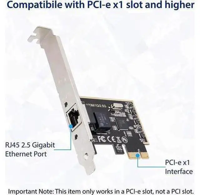 Alt view image 3 of 6 - 2.5G PCIe Network Card 10/100/1000/2500 Mbps RJ45 LAN Adapter SI-PEX24059