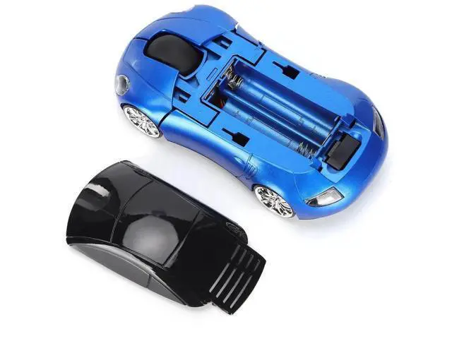 Alt view image 3 of 7 - 2.4G Wireless Cute Car Shape Optical Mouse with USB Receiver, 1600DPI LED Light Wireless Mice for PC Laptop Tablet, Blue