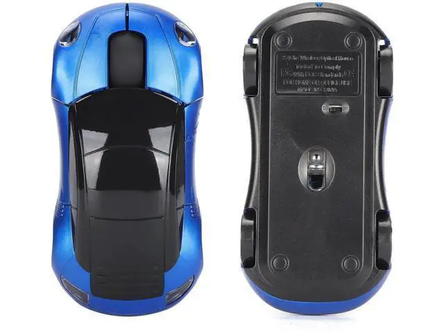 Alt view image 6 of 7 - 2.4G Wireless Cute Car Shape Optical Mouse with USB Receiver, 1600DPI LED Light Wireless Mice for PC Laptop Tablet, Blue