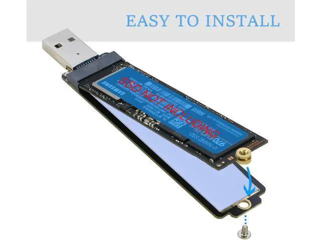 Alt view image 3 of 6 - AJMRTC M.2 to USB 3.1 Gen1 Adapter, NVMe & SATA NGFF SSD Reader Card, Dual Protocol Converter Support M Key PCIe NVMe SSD / B+M Key SATA M.2 External Enclosure Dock for 2230 2242 2260 2280 Drives