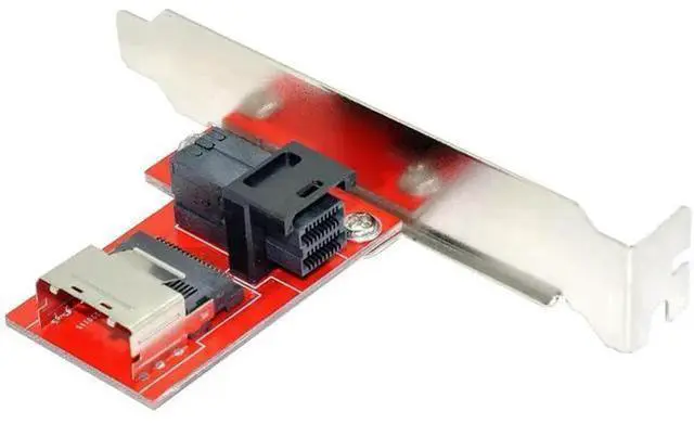 Alt view image 3 of 7 - PCIe Mini SAS SFF-8087 to SFF-8643 Female Adapter PCBA with Mounting Bracket, PCI Express 4.0 Storage Signal Converter
