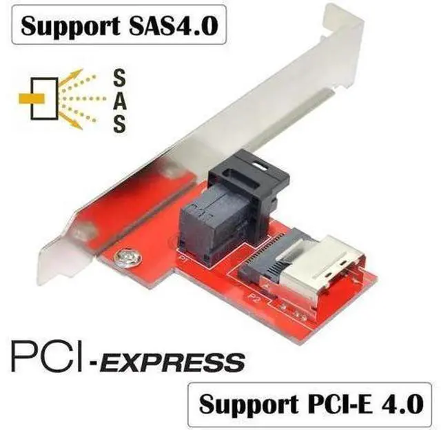 Alt view image 4 of 7 - PCIe Mini SAS SFF-8087 to SFF-8643 Female Adapter PCBA with Mounting Bracket, PCI Express 4.0 Storage Signal Converter