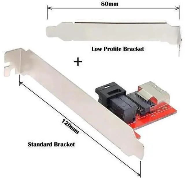 Alt view image 6 of 7 - PCIe Mini SAS SFF-8087 to SFF-8643 Female Adapter PCBA with Mounting Bracket, PCI Express 4.0 Storage Signal Converter