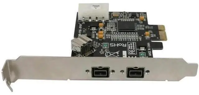 Alt view image 4 of 6 - PCIe x1 3-Port 1394B Controller Card, IEEE 1394B FireWire 800 Add-On Card for Digital Video Camera Capture