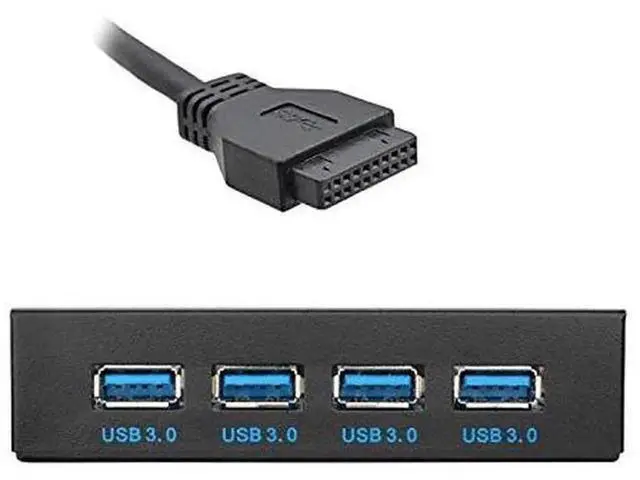 Alt view image 2 of 7 - 4-Port USB 3.0 Front Panel Hub, 3.5" Floppy Bay Mount, 20Pin to Motherboard Adapter with SATA Power Cable