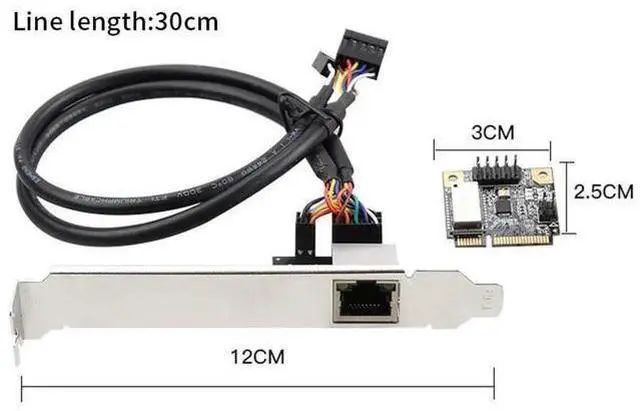 Alt view image 2 of 4 - Multi-form Gigabit Ethernet Adapter, RTL8111H Chip 1-Port 10/100/1000Mbps LAN Card, Support M.2 B/M Key & Mini PCIE Interface