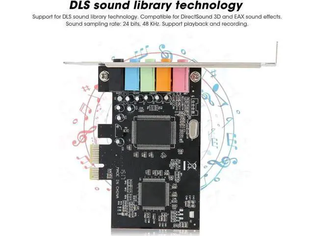 Alt view image 4 of 7 - 6 Channel PCIe Stereo Sound Card, Desktop Internal Audio Conversion Hardware with Driver CD, Compatible with Windows XP/Vista/7 32/64 Bit