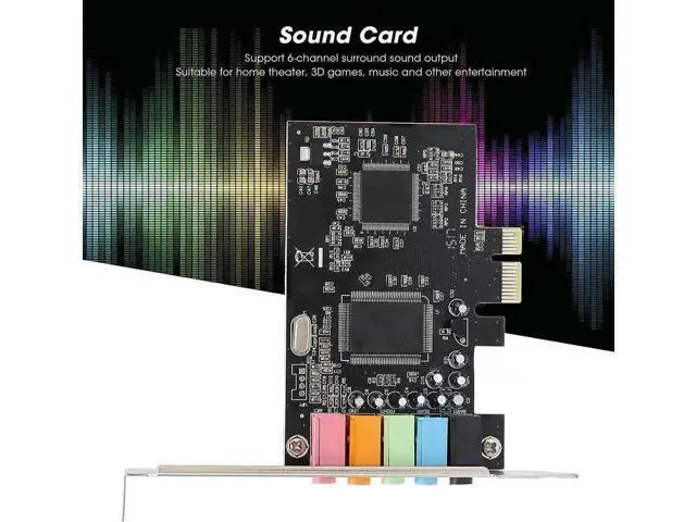 Alt view image 6 of 7 - 6 Channel PCIe Stereo Sound Card, Desktop Internal Audio Conversion Hardware with Driver CD, Compatible with Windows XP/Vista/7 32/64 Bit