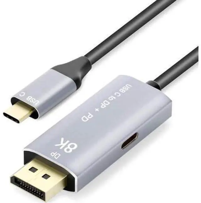 Main image of 1.8M USB C to DP 1.4 Cable with USB-C PD Charging, Thunderbolt 3 Compatible 8K@60Hz 4K@144Hz Type-C to DisplayPort Converter Cord for MacBook Pro 2019 2020