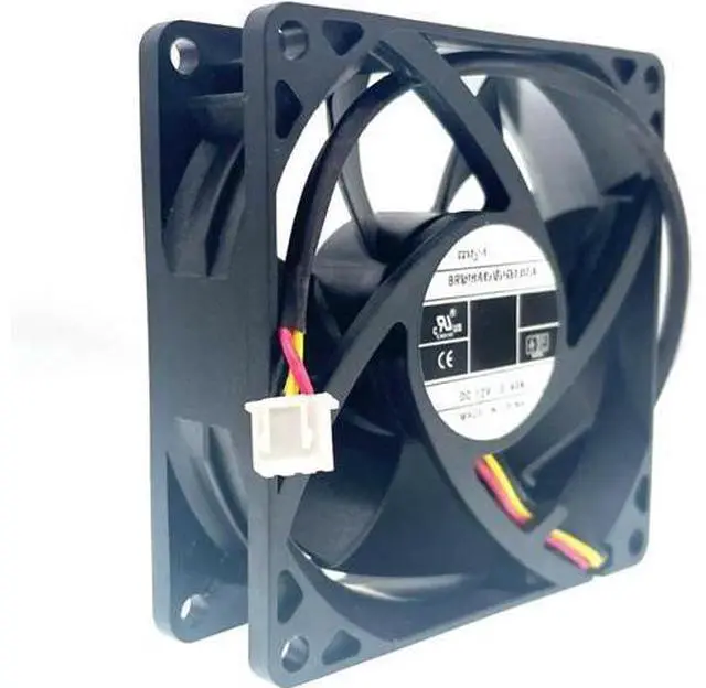 Alt view image 6 of 6 - EFC-08E12D-EF05 8025 80mm DC 12V 0.40A 3-Wire Dual Ball Bearing Cooling Fan for Elevator Inverter