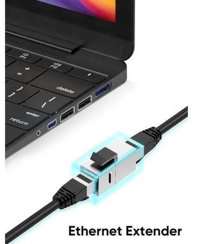 Alt view image 2 of 7 - 10 Pack Shielded RJ45 Female to Female Ethernet Coupler, 8P8C Inline Modular Extender Adapter for Cat6 Network Cable Extension