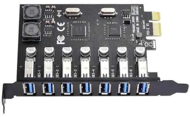 Main image of 7 Ports PCIe to USB 3.0 Expansion Card, PCI Express x1 USB3.0 Hub Adapter with 5Gbps SuperSpeed for Desktop Motherboard