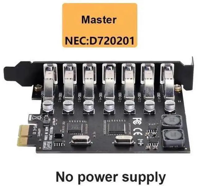 Alt view image 3 of 7 - 7 Ports PCIe to USB 3.0 Expansion Card, PCI Express x1 USB3.0 Hub Adapter with 5Gbps SuperSpeed for Desktop Motherboard
