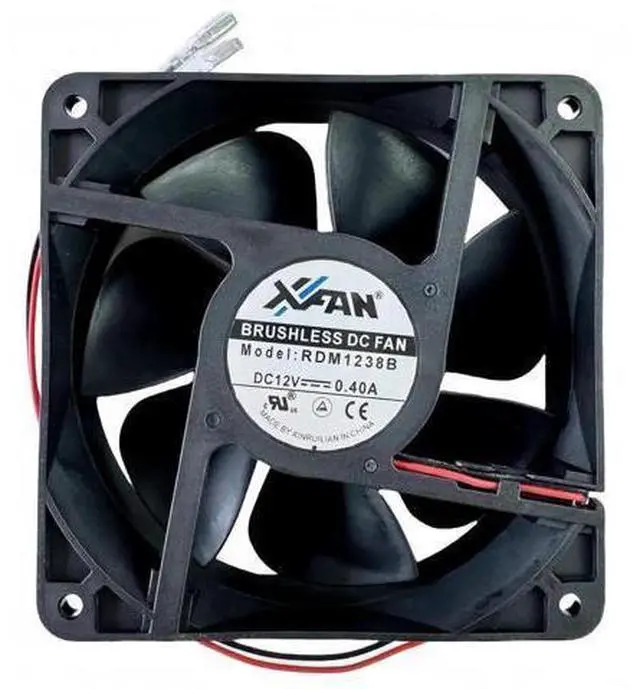Alt view image 2 of 7 - RDM1238B 12038 DC Brushless Cooling Fan, 120×120×38mm 12V 0.40A 2-Wire Inverter Chassis Fan