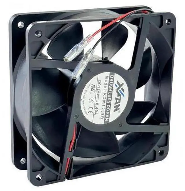Alt view image 6 of 7 - RDM1238B 12038 DC Brushless Cooling Fan, 120×120×38mm 12V 0.40A 2-Wire Inverter Chassis Fan