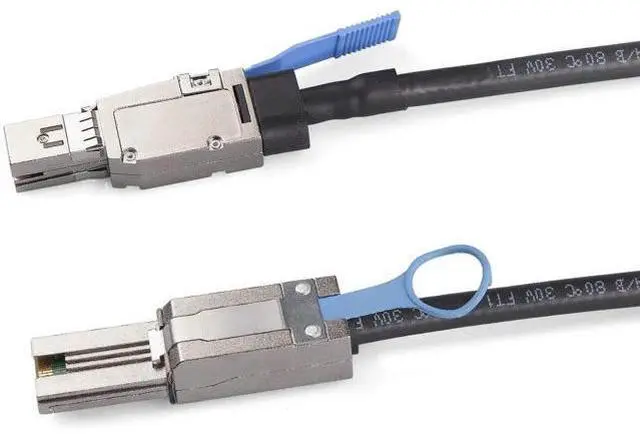 Alt view image 6 of 6 - 2m 6.6ft SFF-8644 to SFF-8088 External Mini SAS HD Hybrid Cable, 6Gbps SAS 2.0 26Pin Interconnect Wire, 100-Ohm Impedance for Server RAID Data Center Storage
