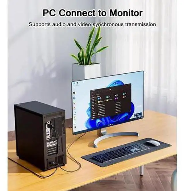 Alt view image 2 of 5 - 2 Pack 6FT VGA Male to HDMI Male Converter Cable with USB Power & 3.5mm Audio, 1080P@60Hz Digital Video Cord for PC Laptop to HDMI TV Monitor Projector