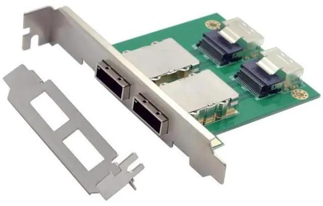 Main image of Mini SAS 2 SFF-8088 External to Dual SFF-8087 Internal Adapter Card with Mount Bracket for Server Storage RAID
