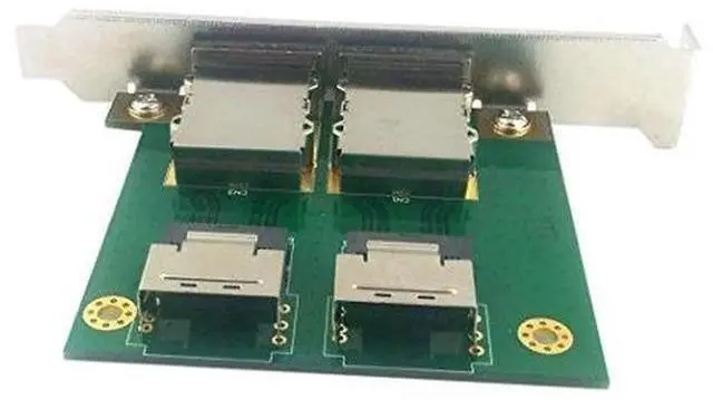 Alt view image 3 of 7 - Mini SAS 2 SFF-8088 External to Dual SFF-8087 Internal Adapter Card with Mount Bracket for Server Storage RAID