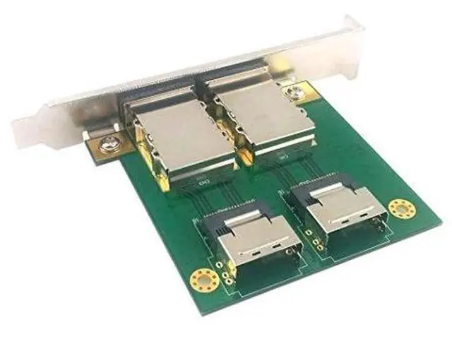 Alt view image 4 of 7 - Mini SAS 2 SFF-8088 External to Dual SFF-8087 Internal Adapter Card with Mount Bracket for Server Storage RAID