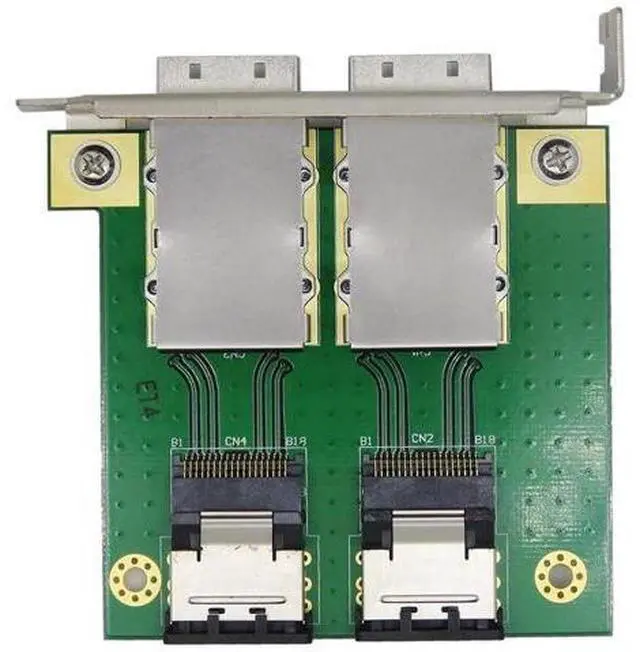 Alt view image 2 of 7 - Mini SAS 2 SFF-8088 External to Dual SFF-8087 Internal Adapter Card with Mount Bracket for Server Storage RAID