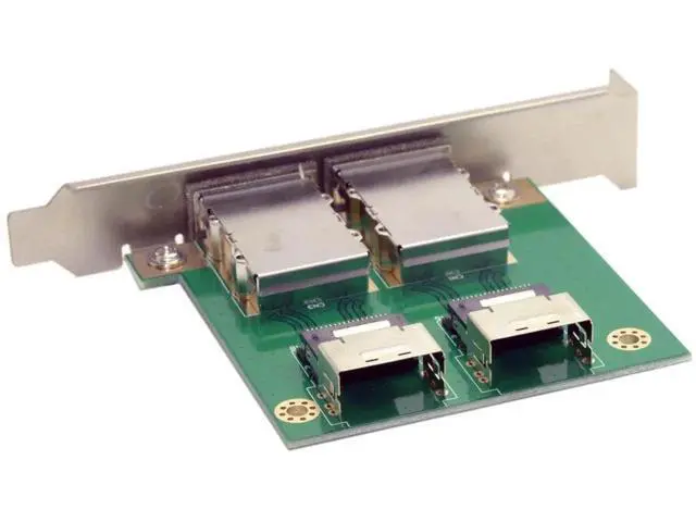 Alt view image 7 of 7 - Mini SAS 2 SFF-8088 External to Dual SFF-8087 Internal Adapter Card with Mount Bracket for Server Storage RAID