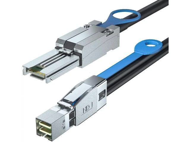 Alt view image 7 of 7 - 0.5m/1.6ft SFF-8088 Male to Male External Mini SAS HD Cable, 26Pin 100-Ohm Shielded SAS 2.0 6Gbps Hybrid Wire for Server RAID Controller, DAS Direct Attached Storage, External Disk Enclosure & Data Ce