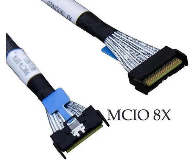 Alt view image 4 of 7 - PCIe Gen5 MCIO x8 to x8 Straight Cable, 74Pin Mini Cool Edge IO Double Male to Male Interconnect Cable, 100CM