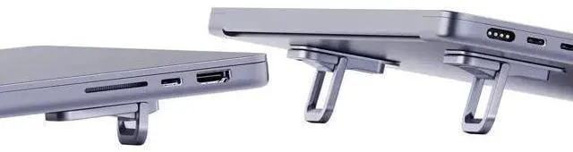 Main image of Grey Adjustable Height Aluminum Laptop Stand, Portable Invisible Ergonomic Laptop Riser Cooling Kickstand Fit 12-17 Inch Laptops & Tablets, Compatible with MacBook Pro Air