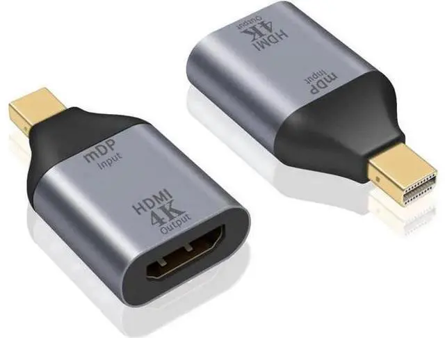 Main image of 2 Pack Gold-Plated Mini DisplayPort Male to HDMI Female Adapter Support 4K For MacBook Surface Pro