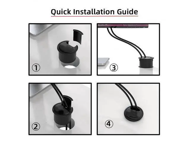 Alt view image 4 of 7 - 60mm Desk Grommet Flush Mount 4-Port USB 3.0 Dock Splitter, 5Gbps High Speed Interface Expansion Station for Office Desktop PC