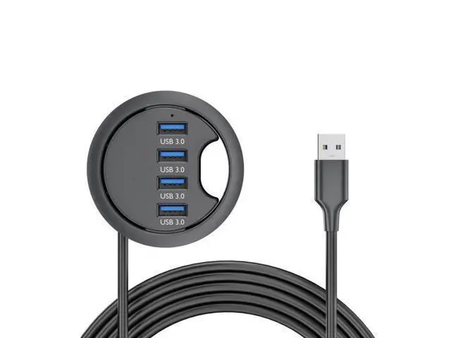 Alt view image 7 of 7 - 60mm Desk Grommet Flush Mount 4-Port USB 3.0 Dock Splitter, 5Gbps High Speed Interface Expansion Station for Office Desktop PC
