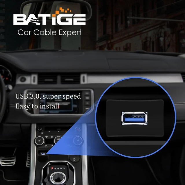 Alt view image 2 of 6 - Square Single Port USB 3.0 Panel Flush Mount Extension Cable with Buckle for Car Truck Boat Motorcycle Dashboard 1ft