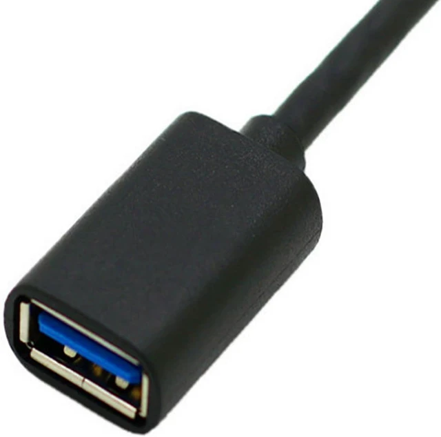 Alt view image 6 of 7 - 90 Degree USB 3.0 Extension Cable, Black USB 3.0 Male to Female Extender Cord 30cm (Up Angle)